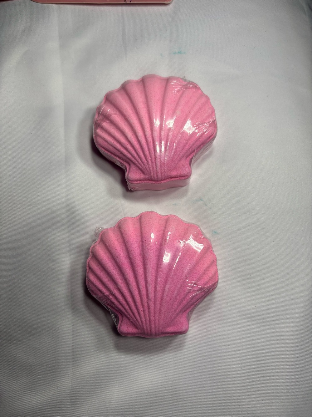 2 New Shell-Shaped Pink Bath Bomb Duo
